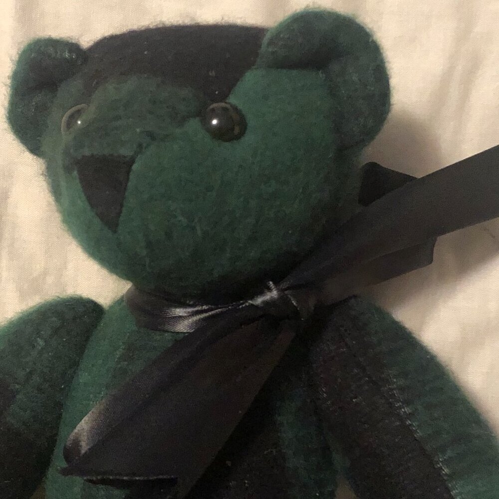 Vermont Teddy Bear Company (vintage 90s) Green/Black Buffalo Plaid